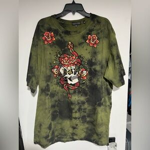 Affliction Black Label Men’s Skull Rhinestone Short Sleeve T-shirt- 3XL